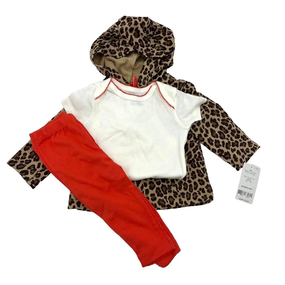 Carter's Baby Three‎ Piece Set Hoodie Bodysuit Leggings 06 months New